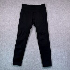 Zella Womens Black Ribbed Moto High Waist Leggings Size Medium 7/8 Length
